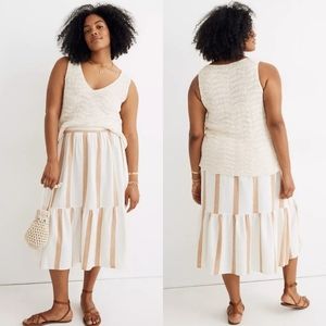 Madewell Crocheted Sweater Tank Top Vest Beige Cream Neutral Preppy Cotton XXS